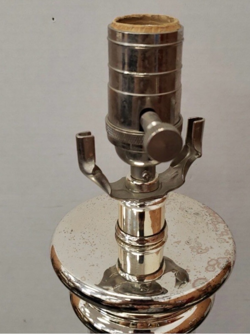 2 Vintage Restoration Hardware RH nickel/lucite column table lamps 23.5” SET/2 - Picture 11 of 14